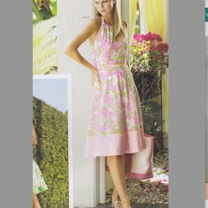 Lilly Pulitzer Tinsley Halter Dress PINK GOSSIP pattern from 2007 Sz 4 Vintage